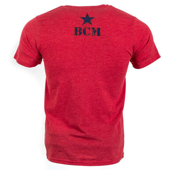 BCM patriot shirt in red from back